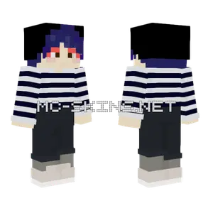 Striped Shirt Purple Hair Minecraft skin