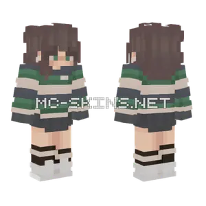 Stripey Green Minecraft skin