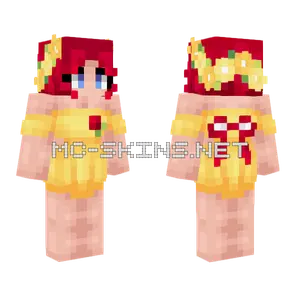 Sunflower Dress w Rose Red Minecraft skin
