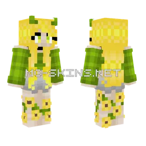 Sunflower Yellow Blonde Croptop Minecraft skin