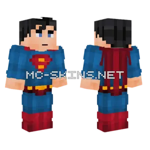 Superman Red Blue Minecraft skin