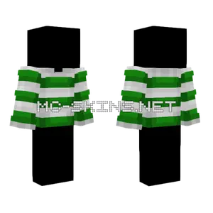 Sweater Base White Gray Green Stripes Minecraft skin