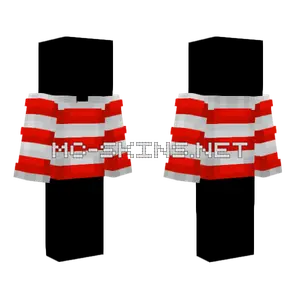 Sweater Base White Gray Red Stripes Minecraft skin
