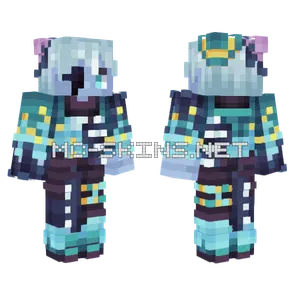 Sykkuno Aqua Archers Rookie Minecraft skin