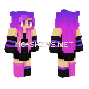 Synthwave Girl Minecraft skin