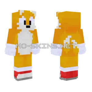 Tails Sonic 2 Minecraft skin
