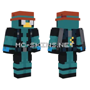 Teal and Black Mech Suit
