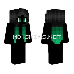 Teal Dye Hair Black Minecraft skin