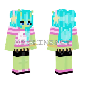Teal Hair Alien Girl