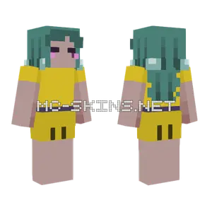 Teal Haired Angel Minecraft skin