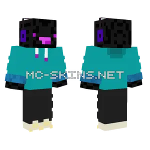 Teal Hoodie Boy Minecraft skin