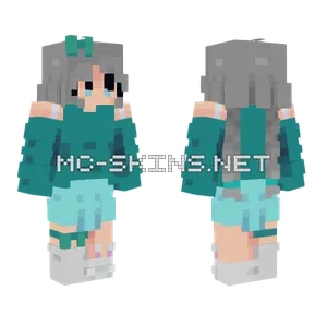 Teal Hoodie Girl