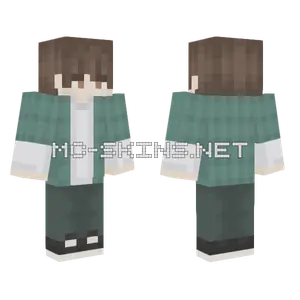 Teal Jacket Boy Minecraft skin