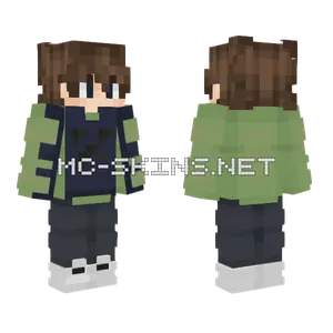 Tewst Green Jacket Boy Minecraft skin