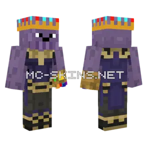 Thanos With Crown Minecraft skin