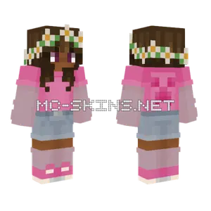 The Pink Flower Girl Minecraft skin