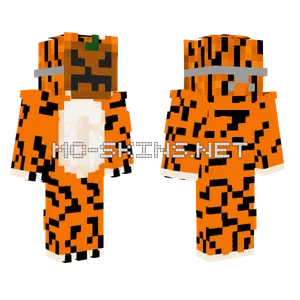 Tiger With Pumpkin Mask Minecraft skin
