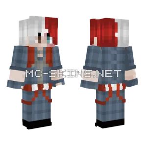 Todoroki Blue Plaid Minecraft skin