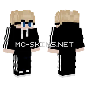 Tommy Black Tracksuit Me Minecraft skin