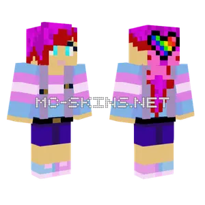 Trans Pride Girl Minecraft skin