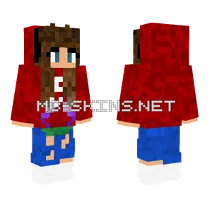 Transbian W Red Hoodie Minecraft skin