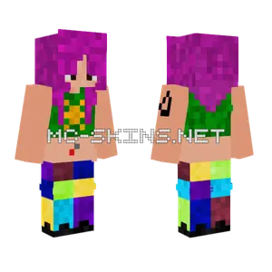 Transmilover Pelo Rosa Morado Minecraft skin