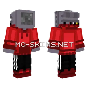 TV Head Red Hoodie Minecraft skin
