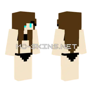 Two Piece Swimsuit Girl Black Minecraft skin