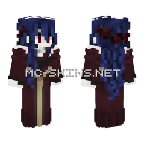 Vampire Queen Medieval Red Dress Minecraft skin