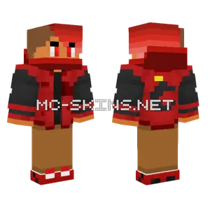 Varsity Jacket Red Hooded Minecraft skin