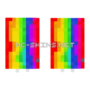 Vertical Rainbow Bands cape, outside and lining
