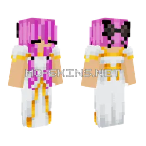 White And Gold Dress Minecraft skin
