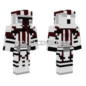 White And Red Robot Minecraft skin