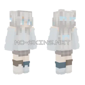 White Blue Girl Minecraft skin