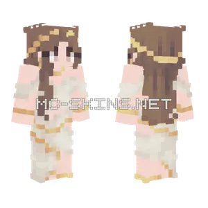 White Gold Dress Girl Minecraft skin