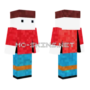 White Guy Red Shirt Jeans Minecraft skin