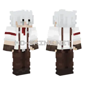 White Hair Anime Girl Minecraft skin