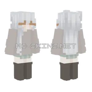 White Hair Girl Minecraft skin