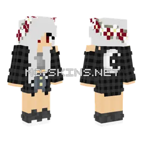 White Hair Red Eyes Girl Minecraft skin
