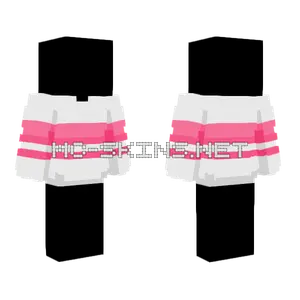 White Sweater With Pink Stripe Minecraft skin