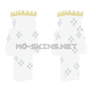 White Tryhard Crown Snow Minecraft skin