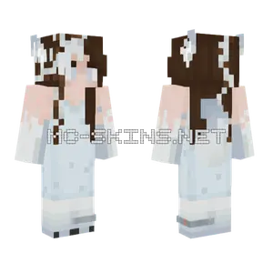 White Winter Dress Minecraft skin