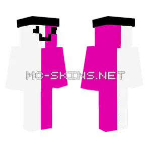 White X Pink Color Combo Minecraft skin