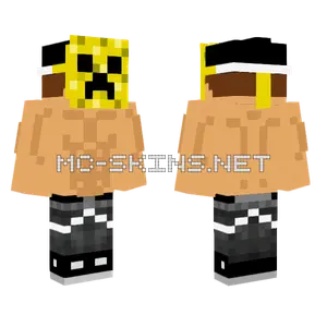 Yellow Creeper Mask Boy Minecraft skin