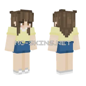 Yellow Shirt Blue Skirt Minecraft skin