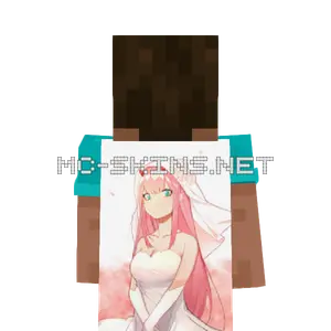 Zero Two Wedding Dress cape, outside and lining