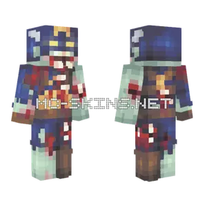 Zombie Captain America Minecraft skin