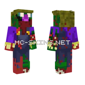 Zombie Waluigi Hatless Minecraft skin