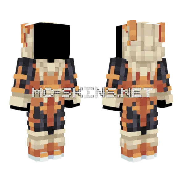 0059 Arcanine Minecraft skin, front and back