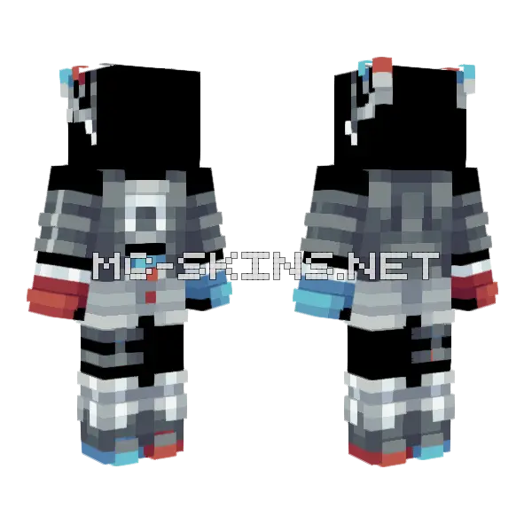 0081 Magnemite Minecraft skin, front and back
